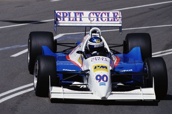 Gary Brabham of Australia drives the #90 Split Cycle Racing Lola T92/00 Chevrolet-Ilmor A during the PPG CART Indy Car World Series Australian FAI Indy Car Grand Prix on 21st March 1993 at the Surfers Paradise Street Circuit in Surfers Paradise, Queensland, Australia.  (Photo by Pascal Rondeau/Getty Images)
