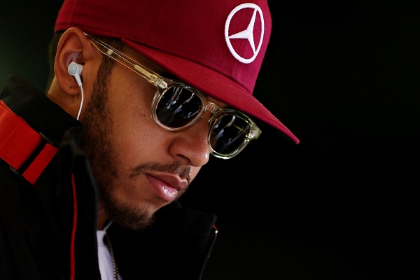 MONTMELO, SPAIN - MAY 15:  Lewis Hamilton of Great Britain and Mercedes GP before the drivers parade ahead of the Spanish Formula One Grand Prix at Circuit de Catalunya on May 15, 2016 in Montmelo, Spain.  (Photo by Mark Thompson/Getty Images)